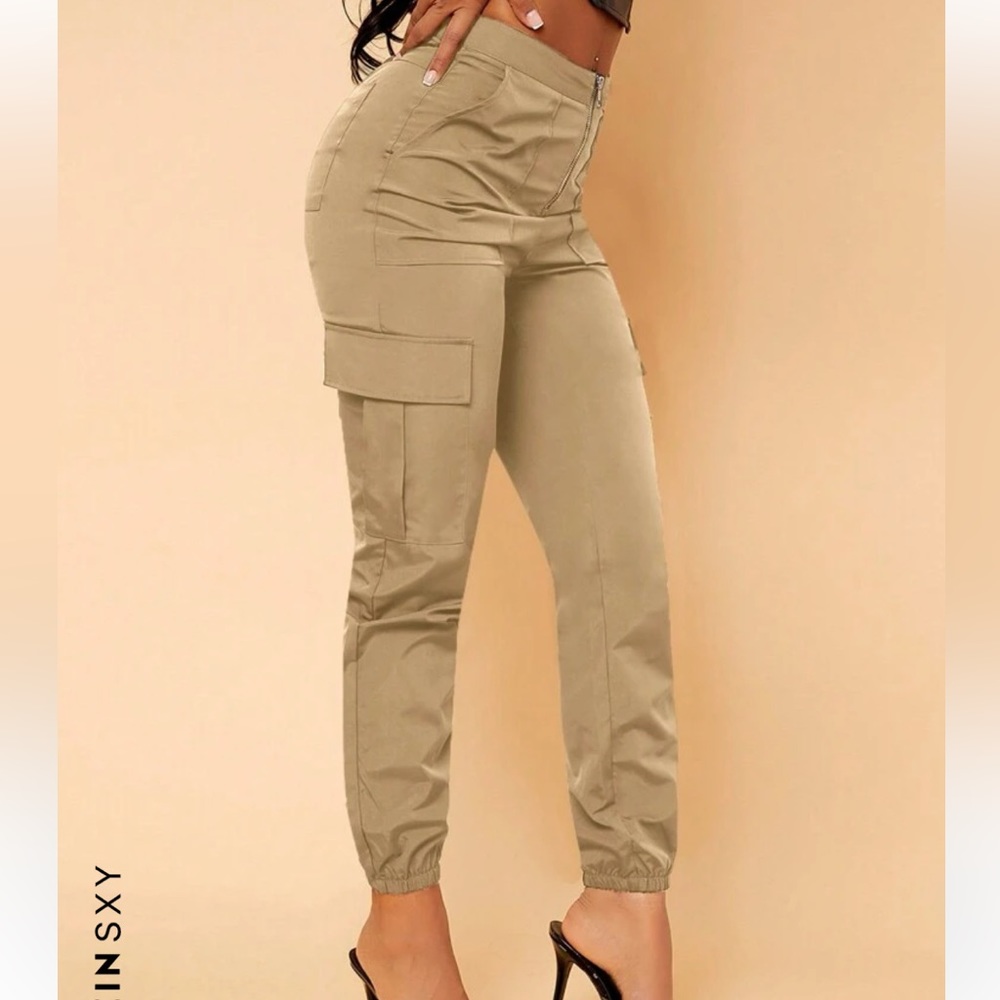 SHEIN SXY Cargo Jogger pant in Camel size L